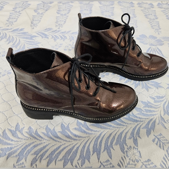 Glossy Rhinestone Lace-ups - Picture 3 of 13